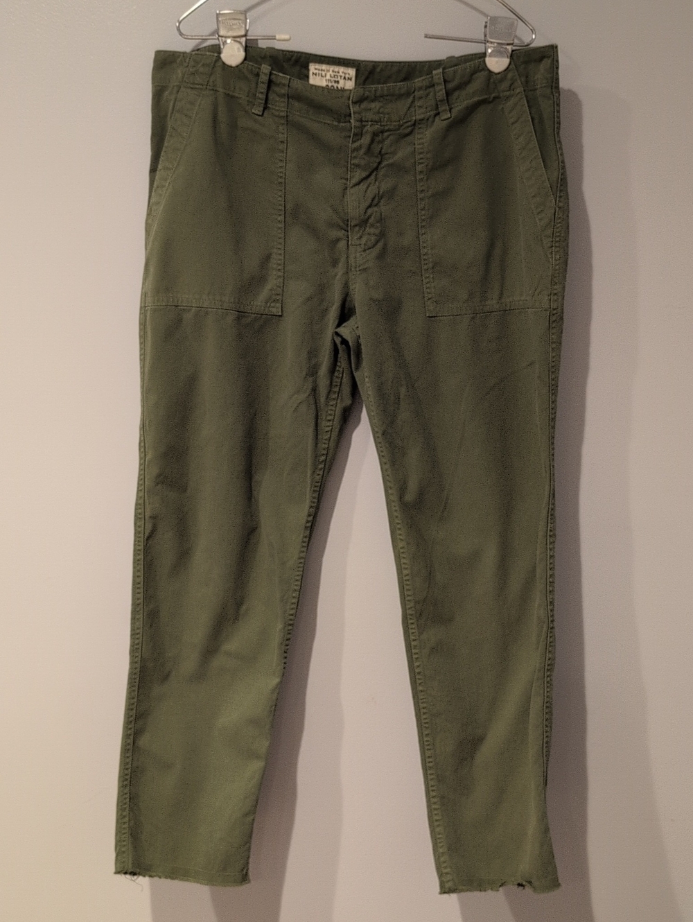 Nili Lotan Raw Hem Jenna Cotton Pant Size 10